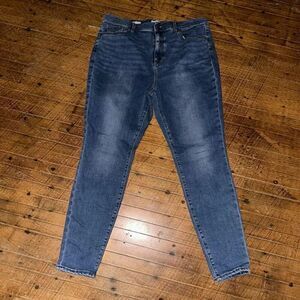 Loft distressed 32 high rise cropped normcore jeans